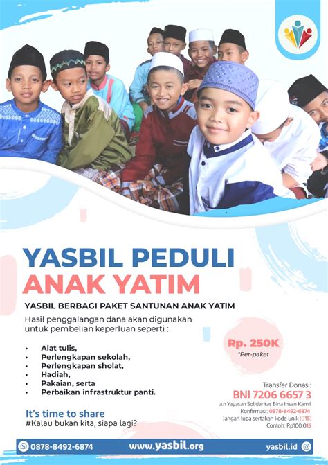 YASBIL PEDULI ANAK YATIM - YASBIL, Yayasan Solidaritas Bina Insan Kamil