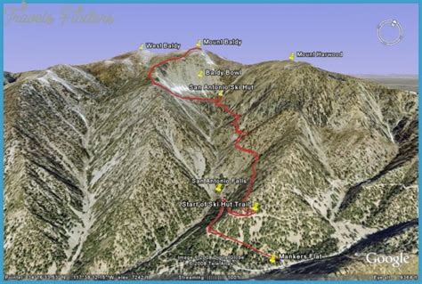 Mt Baldy Hiking Map - TravelsFinders.Com