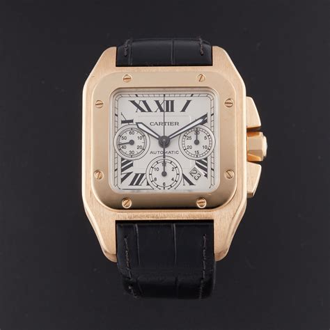 Cartier Santos 100 Chronograph Automatic // W20096Y1 // Pre-Owned ...