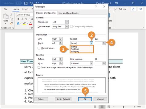 How to Create a Hanging Indent in Word | CustomGuide