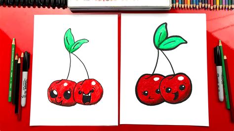 How To Draw Funny Cherries - Art For Kids Hub