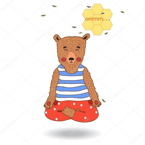 Cartoon yoga bear — Stock Vector © prejudice.ju.gmail.com #101352778