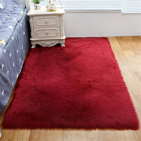 JLDNC Ultra Soft Fluffy Area Rugs for Bedroom, Shag Rug Faux Fur Non ...