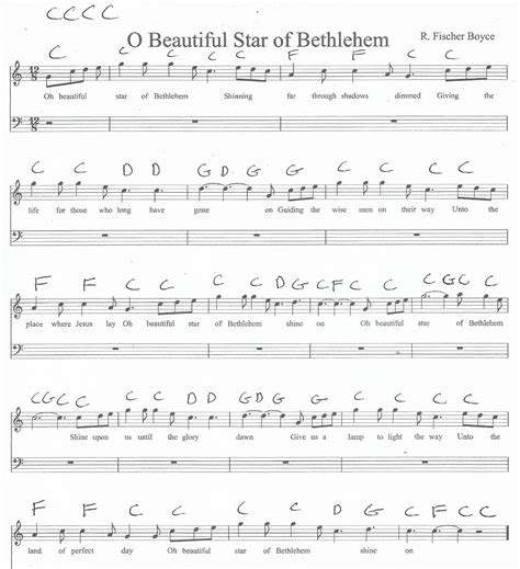 Beautiful Star of Bethlehem - Fake Sheet in C Major | Star of bethlehem, C major, Sheet music