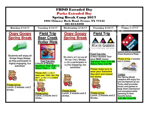 Rosa Parks Elementary School Calendars – Fresno, TX