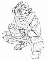 Sketch Of Baseball Catcher Coloring Pages sketch template