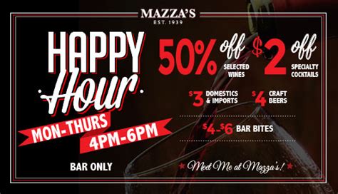 Mazza's Happy Hour Press Release - Mazza's Restaurant