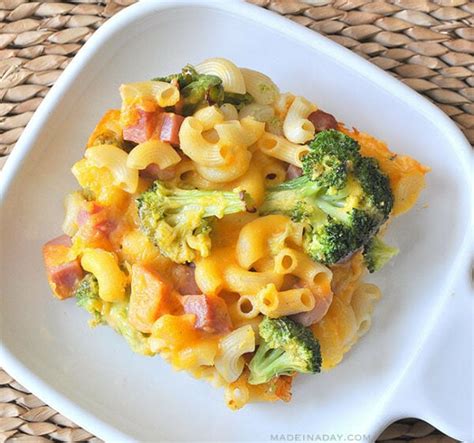 Broccoli Ham Macaroni and Cheese Casserole | Made in a Day