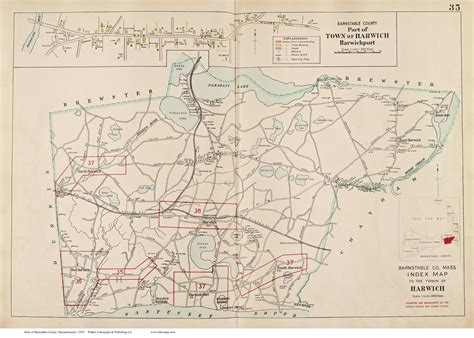 Town of Harwich & Harwichport, Massachusetts 1910 Old Town Map Reprint - Barnstable Co. - OLD MAPS