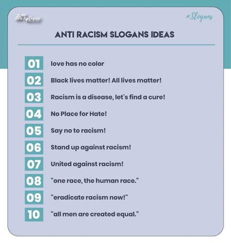 101+ Popular Anti Racism Slogans & Taglines ideas - Tiplance