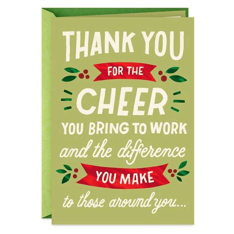 Cheerful Co-Worker Thank You Christmas Card | Christmas card messages ...