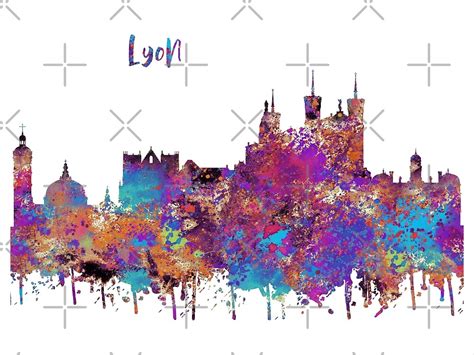 "Lyon, Lyon skyline" by Rosaliartbook | Redbubble