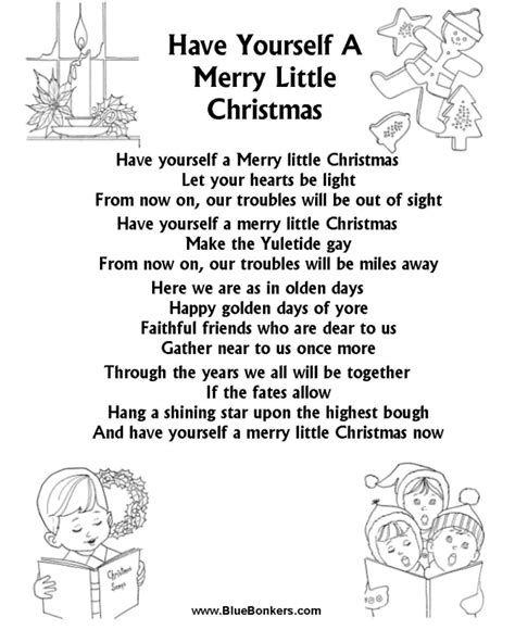 Printable Christmas Songs Lyrics