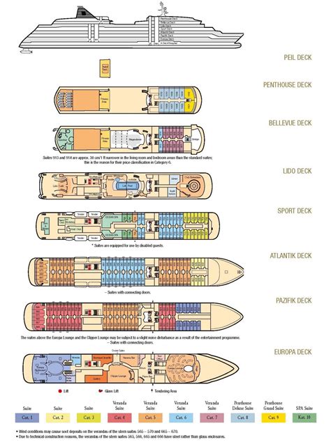 Decksplan MS EUROPA - Schumann-Reisen