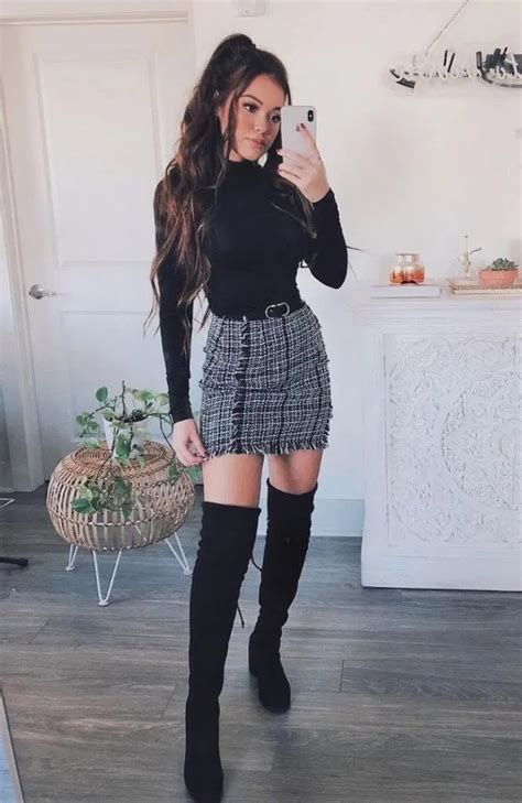 Cute outfits with black turtlenecks | Outfit With Thigh High Boots ...