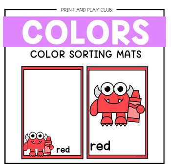 COLOR SORTING MATS by Print and Play Club | TPT