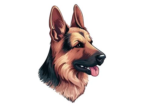 German Shepherd Dog Illustration Vector PNG vector in SVG, PDF, AI, CDR format