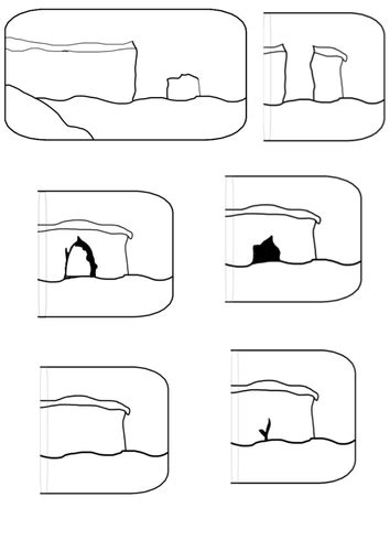 Coastal Landform Erosion - stack,stump, arch, cave formation flipbook ...