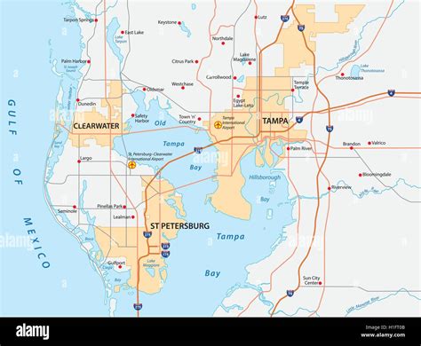 tampa bay area map Stock Vector Image & Art - Alamy