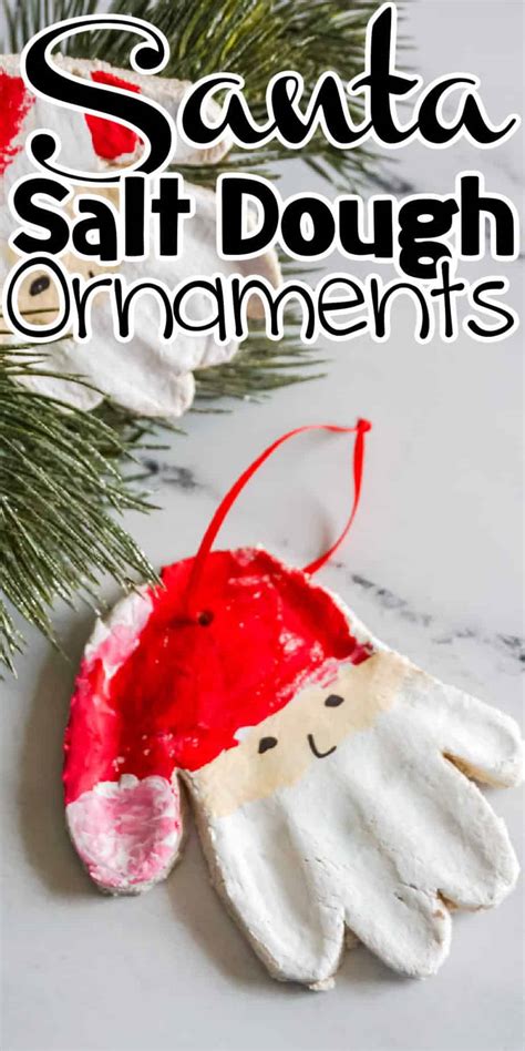 Salt Dough Handprint Santa Ornaments