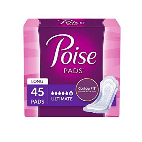 poise incontinence overnight pads, ultimate absorbency, long, 45 count ...