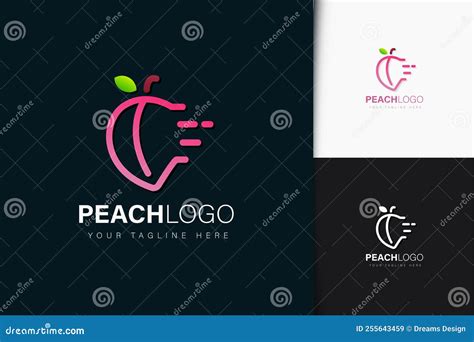 Peach Logo Design with Gradient Stock Vector - Illustration of ripe, template: 255643459