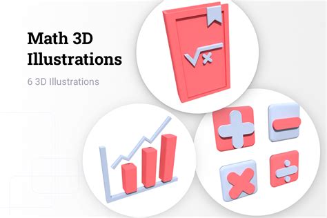 Premium Math 3D Illustration pack from Tools & Equipment 3D Illustrations