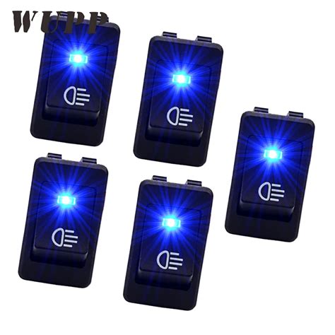 WUPP 12V 35A Car Auto Fog Light Rocker Toggle Switch Blue Led Dashboard Sale Plastic On/ Off ...