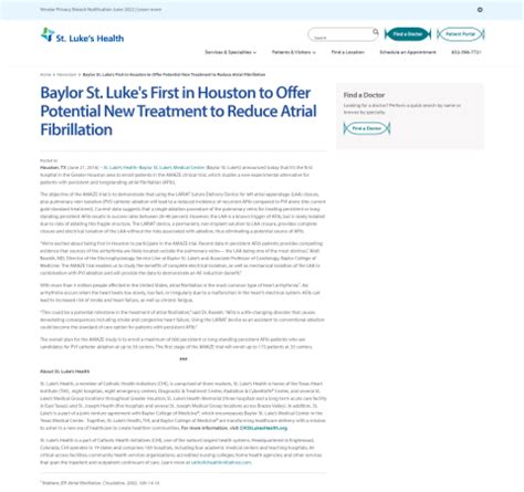 Baylor St. Luke's First in Houston to Offer Potential New Treatment to ...