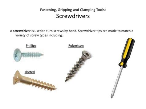 Fastening gripping and clamping tools revised