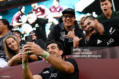 Will Jordan of The All Blacks celebrates with fans after the 1874 ...