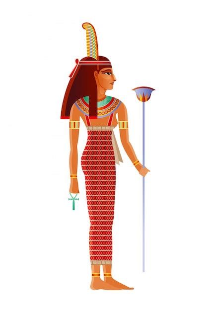 Maat egyptian goddess, deity with ostrich feather. ancient egyptian god illustration. | Premium ...