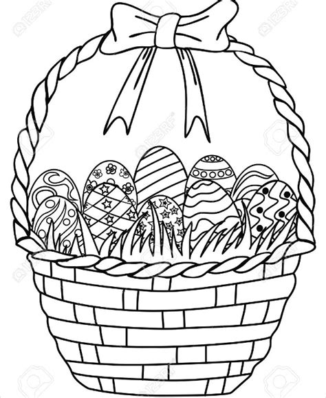 Easter Egg Basket Drawing at GetDrawings | Free download