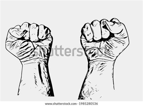 Fist Silhouette Vector Isolated On White Stock Vector (Royalty Free ...