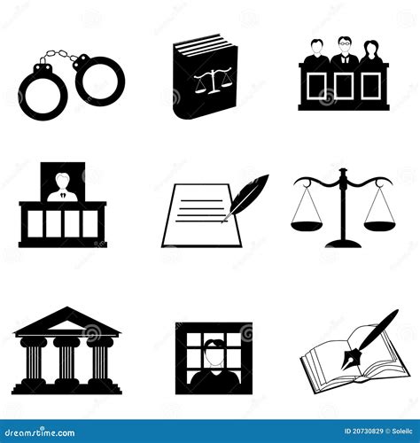 Justice And Legal Icons Royalty Free Stock Images - Image: 20730829