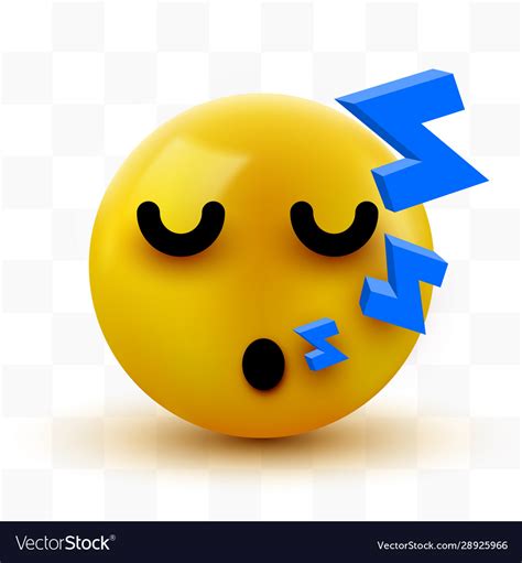 Emoji yellow sleeping face cute sleeping emoticon Vector Image