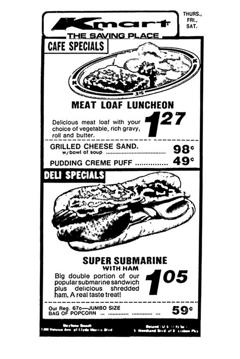 Pin by Posh_Marie 824 on Kmart | Kmart, Vintage menu, Retro advertising