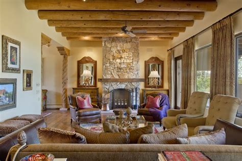 Santa Fe Traditional Texas Style - Southwestern - Living Room ...