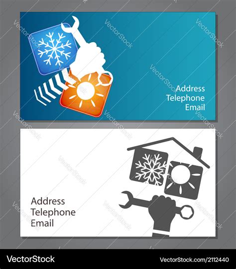 Business card for repair of air conditioners Vector Image