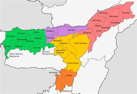 List of Districts in Assam | Population | Area | Assam District Map