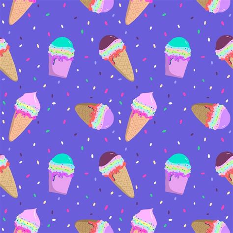 Premium Photo | Seamless pattern bright and pastel colors background with ice cream ...