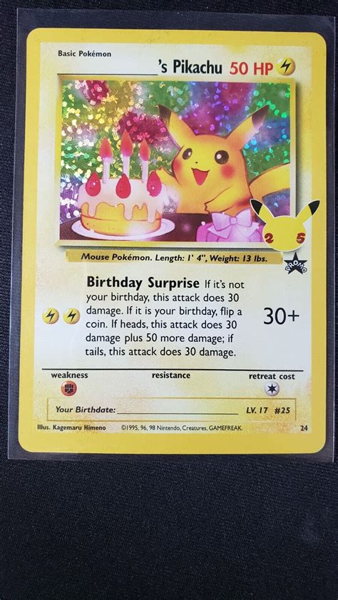 Mavin | Pokemon Birthday Pikachu 25th Anniversary Celebrations Classic ...