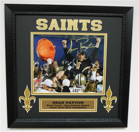 14x14 Autograph Frame - Sean Peyton New Orleans Saints