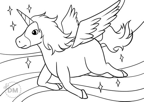 Download this unicorn coloring page for free! If your kids love flying horses with horns, then ...