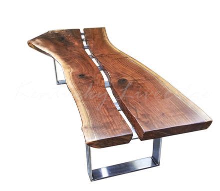 Hand Crafted Modern Live Edge Walnut And Steel Coffee Table- Contemporary Coffee Table ...