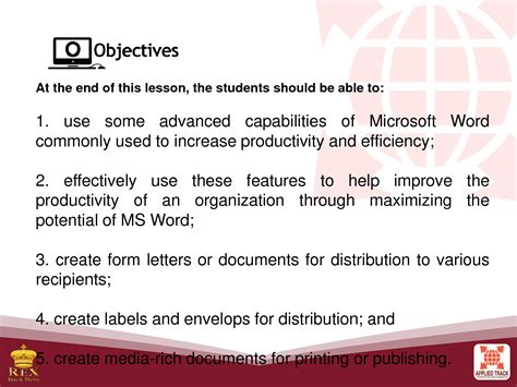 SOLUTION: 3 advanced word processing skills pptx version 1 - Studypool