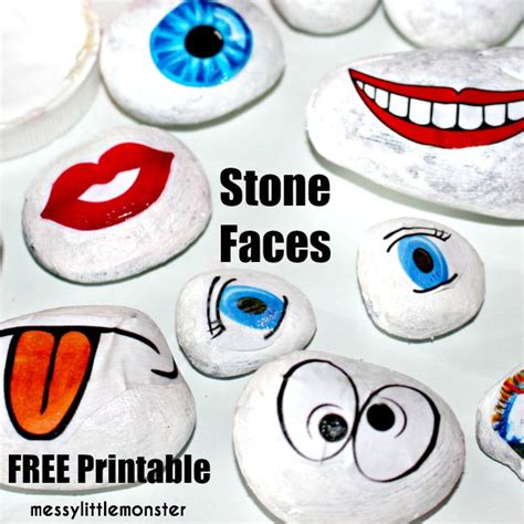 Rock Faces - a fun rock painting idea and emotions activity - Messy Little Monster