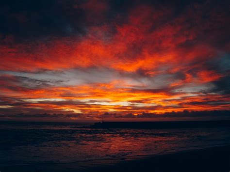 Scenic View Of Ocean During Sunset · Free Stock Photo