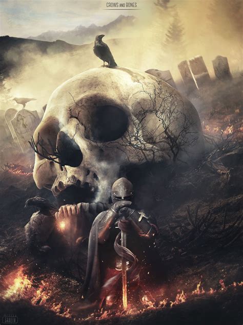 ArtStation - Crows And Bones, Jacek Radwan | Skull artwork, Skull art ...