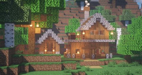 Minecraft: How To Build a Simple Spruce House Minecraft Map